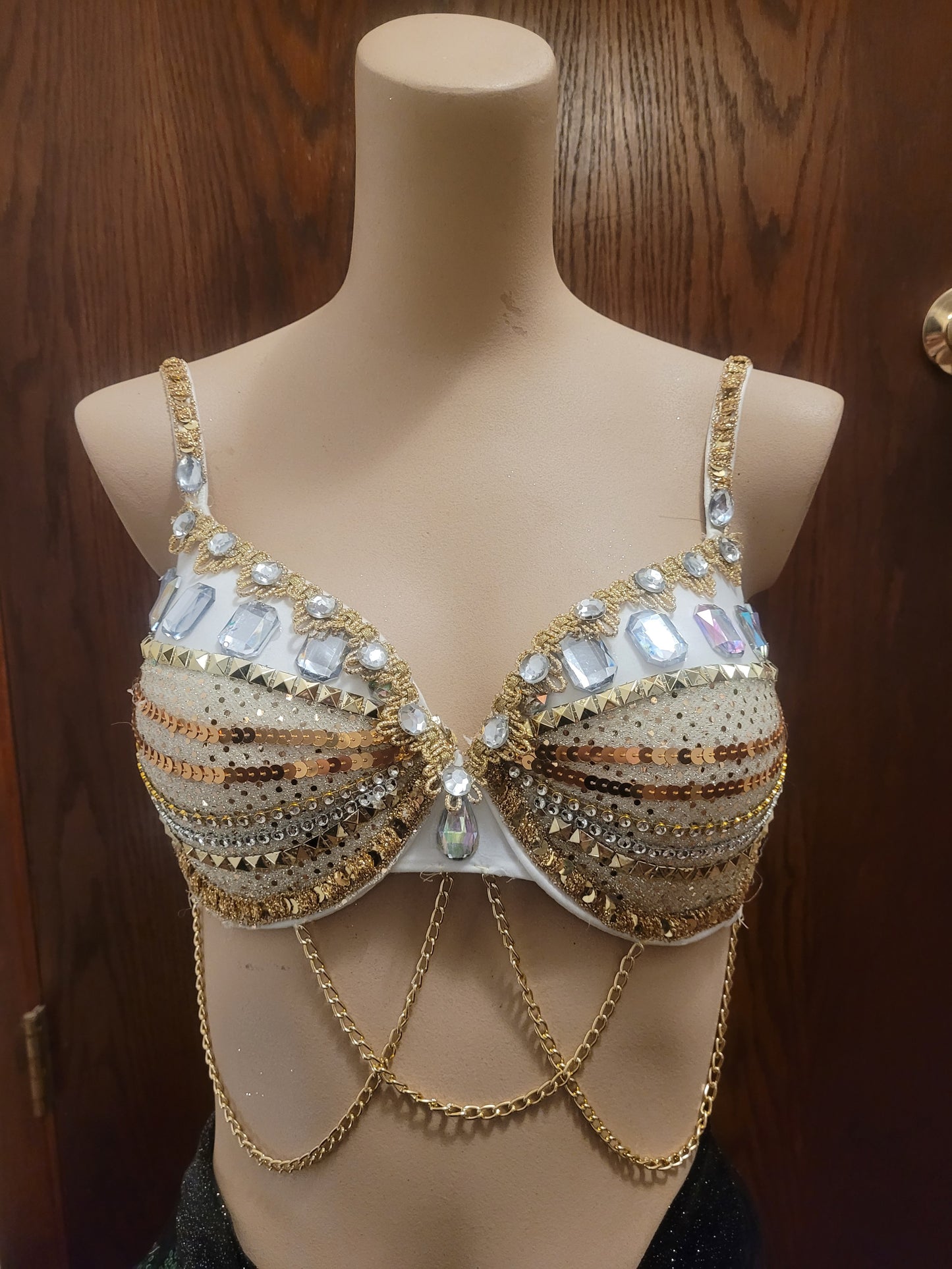 Harmony Gold and White Rave Bra