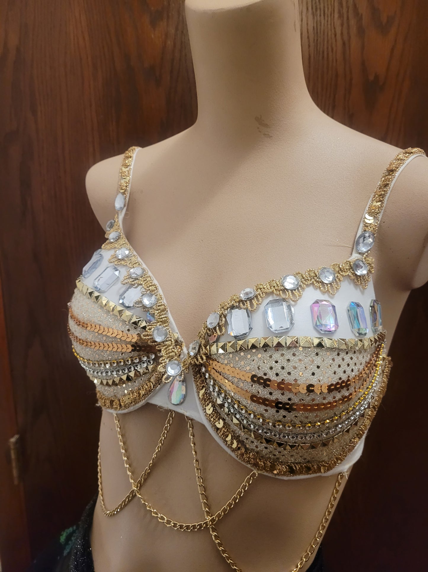 Harmony Gold and White Rave Bra