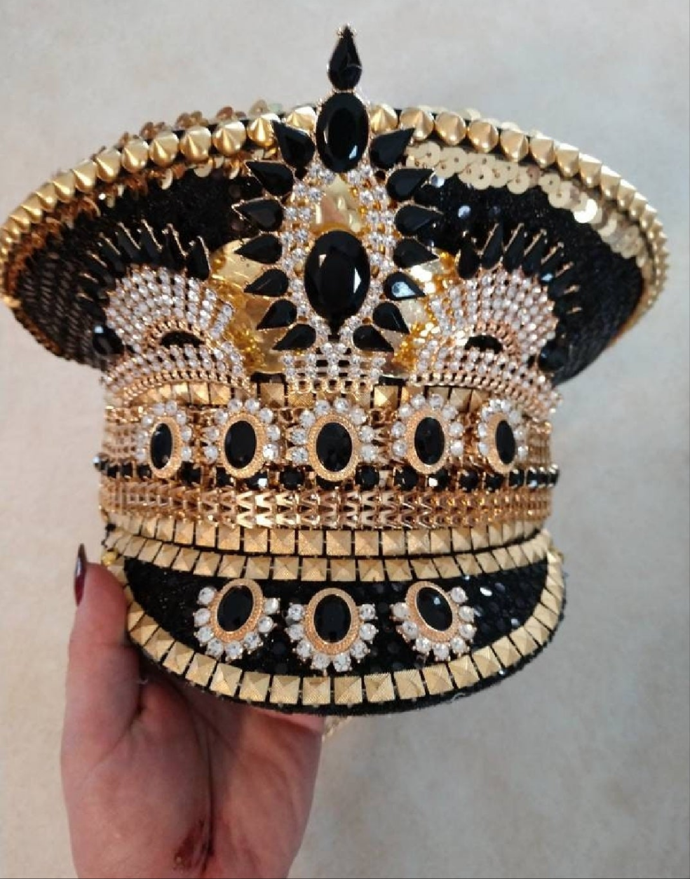 Black and Gold Captain Hat